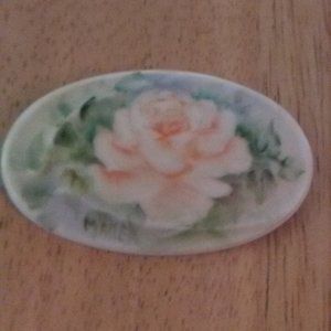 Handpainted Ceramic Floral Pin